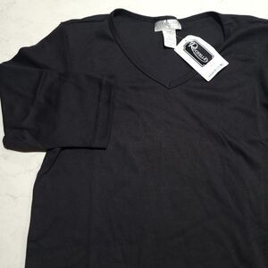 NWT Rochelle Made In USA Black Long Sleeve Woman's Shirt Size Small